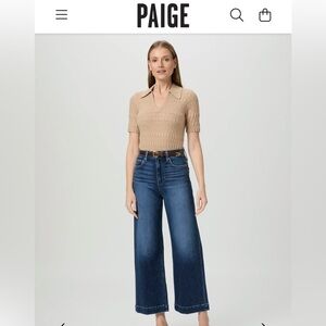 PAIGE Anessa Wide Leg Denim in Plus 24W-BRAND NEW NWT